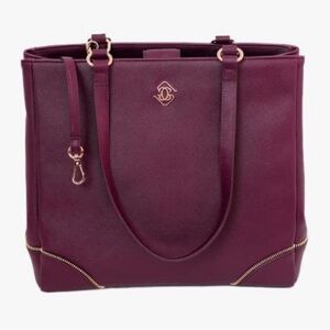Glass Ladder & Co. “Michelle” Medium Tote Bag in Burgundy & Gold